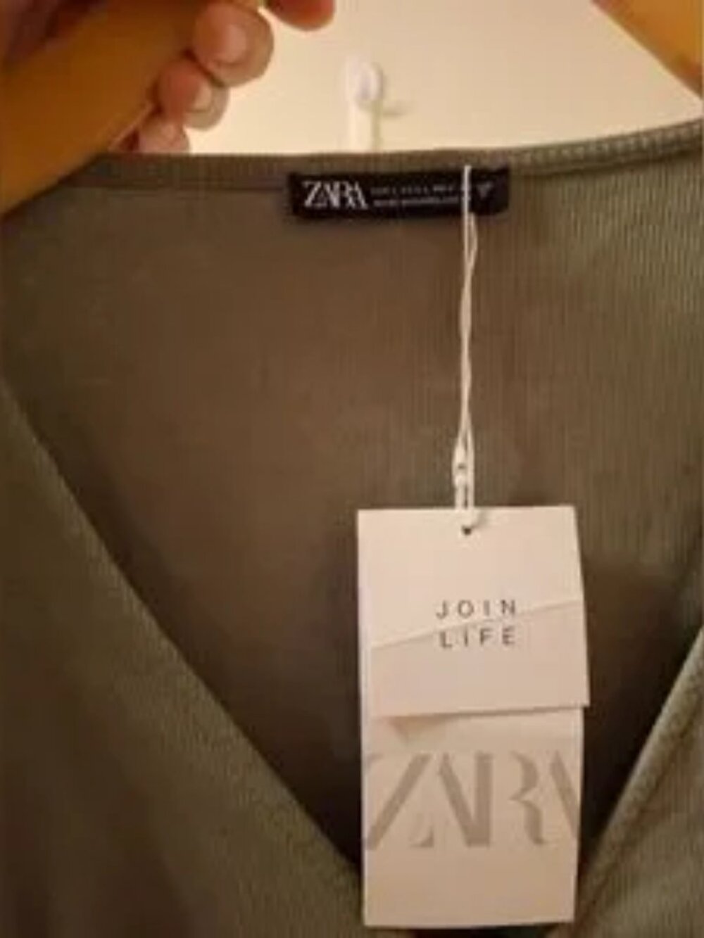 Zara Ruched Ribbed Green Crop Top😀 - Picture 4 of 5